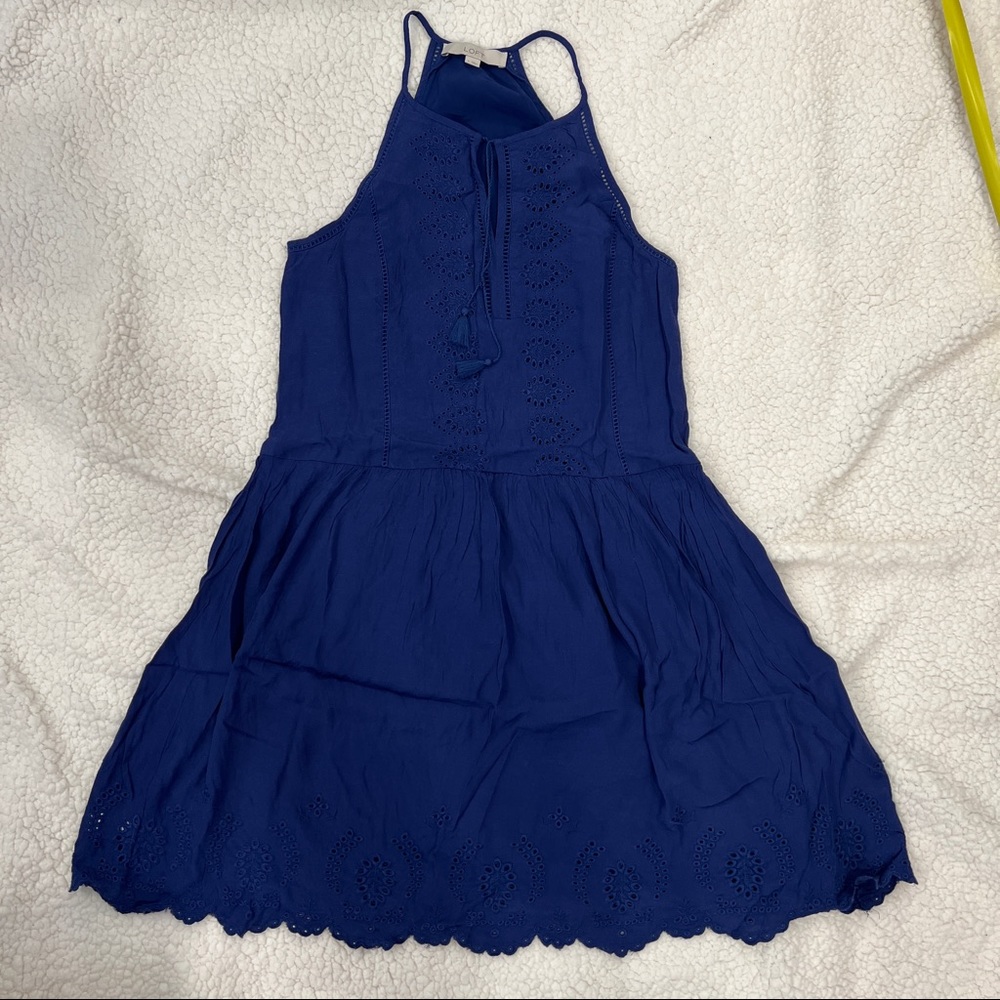 Loft - Racerback Style Blue Dress - Size Small - Picture 2 of 6